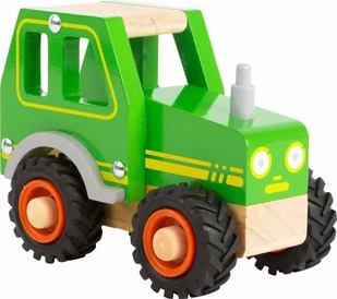 Small Foot by Legler traktor Small Foot 11078 z drewna dla dzieci od 18 miesiąca życia, 100% certyfikat FSC, dzięki dużym oponom gumowanym nadaje się również do zabawy na zewnątrz, zabawka, zielony - Samochody i pojazdy dla dzieci - miniaturka - grafika 1