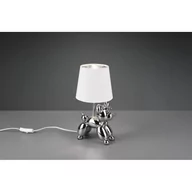Lampy stojące - Reality LEUCHTEN Lampa stołowa Bello z figurą psa, srebrna/biała - miniaturka - grafika 1