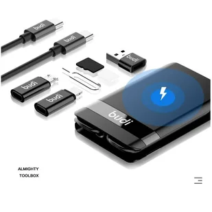 Budi - Zestaw wielofunkcyjny 9w1 z ładowarką bezprzewodową 10W (Czarny) - Ładowarki do telefonów - miniaturka - grafika 3