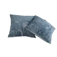 Poduszki dekoracyjne - Poduszka welurowa niebieska jasna 43 x 43 cm 2 wzory - miniaturka - grafika 1