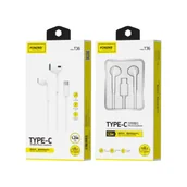 Słuchawki - FONENG słuchawki przewodowe T36 USB-C z mikrofonem 1.2M Biały - miniaturka - grafika 1