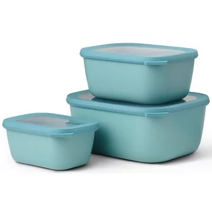 Mepal Mepal Cirqula Oblong Nordic Green Ii 6 El Turkusowe Miski Kuchenne Plastikowe Z Pokrywkami - Miski i półmiski - miniaturka - grafika 2