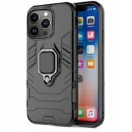 Etui i futerały do telefonów - ETUI PANCERNE DO APPLE IPHONE 15 PRO MAX CZARNE OBUDOWA ARMOR HOLDER RING - miniaturka - grafika 1