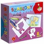 Zabawki kreatywne - Alexander Szablony do odrysowywania do rysowania + kredki - miniaturka - grafika 1