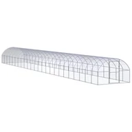 Akcesoria do hodowli zwierząt - shumee shumee Klatka zewnętrzna dla kurcząt 3x24x2 m stal galwanizowana - miniaturka - grafika 1