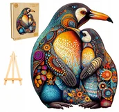 Puzzle - PUZZLE DREWNIANE DUŻE 300 ELEMENTÓW RODZINA PINGWINÓW W DREWNIANYM PUDEŁKU - miniaturka - grafika 1