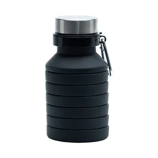 Składany bidon sportowy Makalu 550ml, czarny - Shakery i bidony sportowe - miniaturka - grafika 1