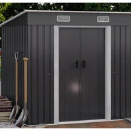 Altany ogrodowe - Wiata ogrodowa ze stali galwanizowanej w kolorze szarym 2,3 m² - MANSO - miniaturka - grafika 1