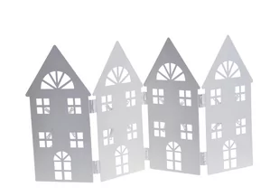 Domek metalowy ledowy 39x0.5x19.5 cm - Ozdoby bożonarodzeniowe - miniaturka - grafika 1