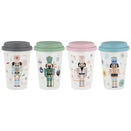 Kubki - Kubek ceramiczny 390 ml z silikonową pokrywką Dziadek do orzechów - miniaturka - grafika 1