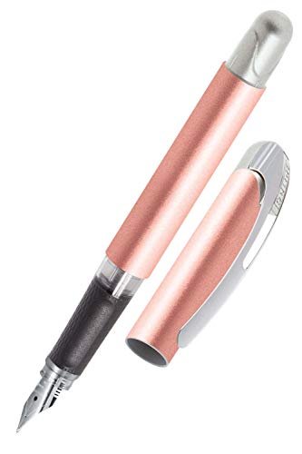 Online Długopis atramentowy College Metallic Rose │ ergonomiczne pióro wieczne dla szkoły │ średnie pióro, miękka część grip │ do standardowych wkładów atramentowych │ akumulator │ idealny dla dzieci