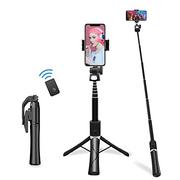 Selfie stick - CedarTrap Statyw do selfie Stick 3 w 1, statyw do selfie Bluetooth, wysuwany i przenośny kijek do selfie z odłączanym bezprzewodowym pilotem i stabilnym stojakiem na statyw - miniaturka - grafika 1