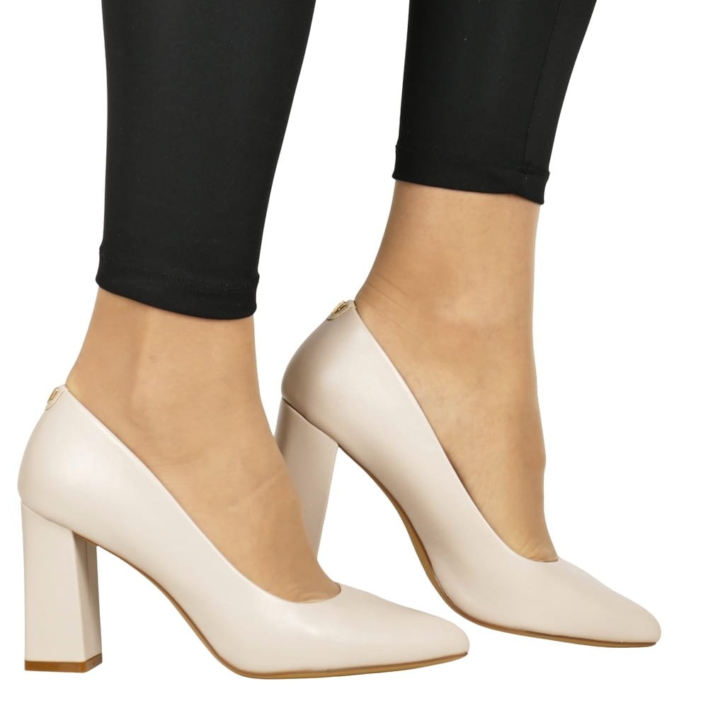 DAMSKIE CZÓŁENKA NA SŁUPKU SERGIO LEONE PB216 CIELISTE