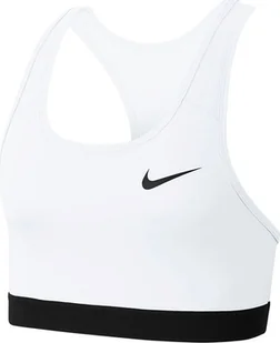Nike Stanik Nike Swoosh Band Bra Non Pad biały BV3900 100 - Bielizna sportowa damska - miniaturka - grafika 1