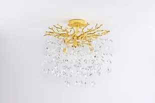 Złota lampa sufitowa z kryształkami MX4115-6B-EGN-II z serii CINDY - Lampy sufitowe - miniaturka - grafika 1