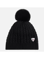 Czapki i chusty sportowe męskie - Czapka z pomponem damska Rossignol W Kitsi czarny TU - miniaturka - grafika 1