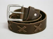 Akcesoria jeździeckie - PIKEUR Pasek skórzany brąz - miniaturka - grafika 1