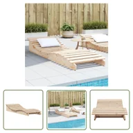 Leżaki ogrodowe - The Living Store Leżak - 205x70x31 -5 cm - lite drewno sosnowe - Leżak Ogrodowy - miniaturka - grafika 1