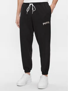 Puma Spodnie dresowe Team 538261 Czarny Relaxed Fit - Spodnie sportowe męskie - miniaturka - grafika 1