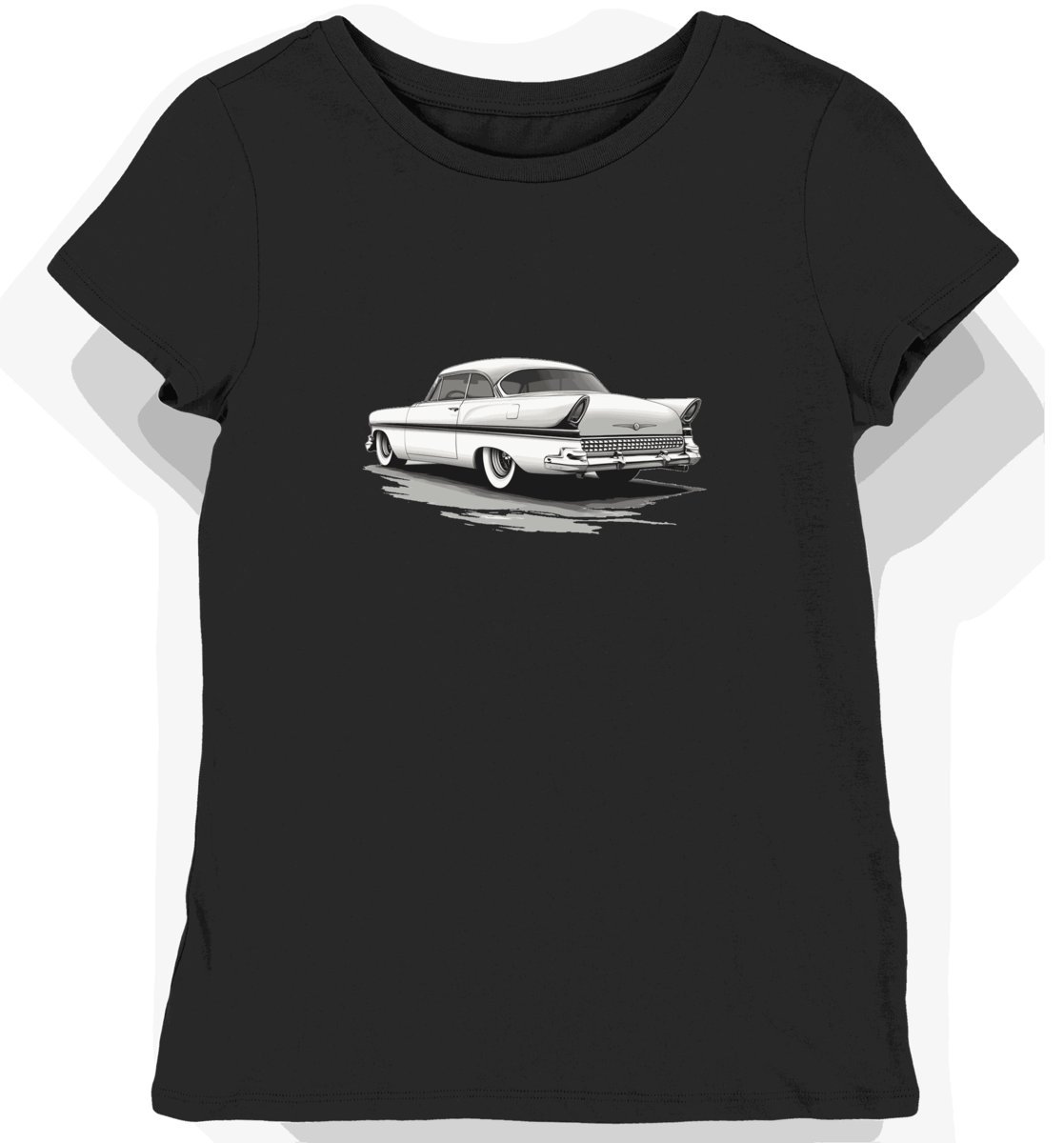 Koszulka damska czarna z motywem eleganckiego Chryslera 300 M