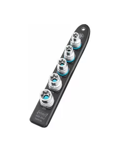 Hazet SmartRail 1/2 socket set outside TORX, 5 pieces (Kolor: CZARNY, E12 - E20, short) - Akcesoria do elektronarzędzi - miniaturka - grafika 1