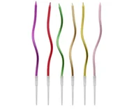 Dekoracje i nakrycia stołu na imprezę - Świeczki B&C Świderki, metaliczne, mix, 16.5x0.25 cm, 6 szt. - miniaturka - grafika 1