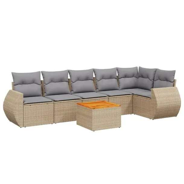 Zestaw wypoczynkowy rattan PE beżowy 62x62x69 cm
