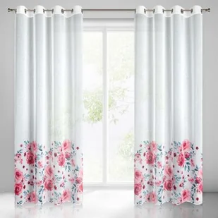 Zasłona na przelotkach CARLA 140 x 250 cm biały - Zasłony - miniaturka - grafika 1