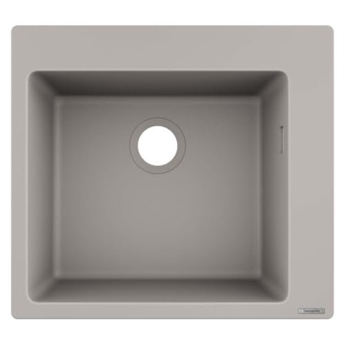 Hansgrohe S51 Zlewozmywak granitowy jednokomorowy 56x51 cm szarość betonu 43312380