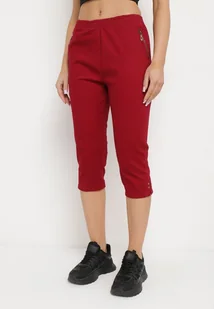 Bordowe Spodnie z Krótszymi Nogawkami 3/4 i Zasuwanymi Kieszonkami Ulmea - Spodnie damskie - miniaturka - grafika 1