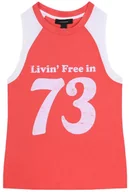 Koszulki i topy damskie - Damska, sportowa, koralowo-beżowa koszulka bez rękawów 73 ATMOSPHERE M - miniaturka - grafika 1