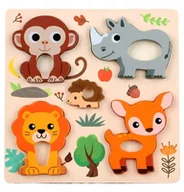 Układanki dla dzieci - Układanka drewno zwierzęta BPUZ1183 81183 - miniaturka - grafika 1