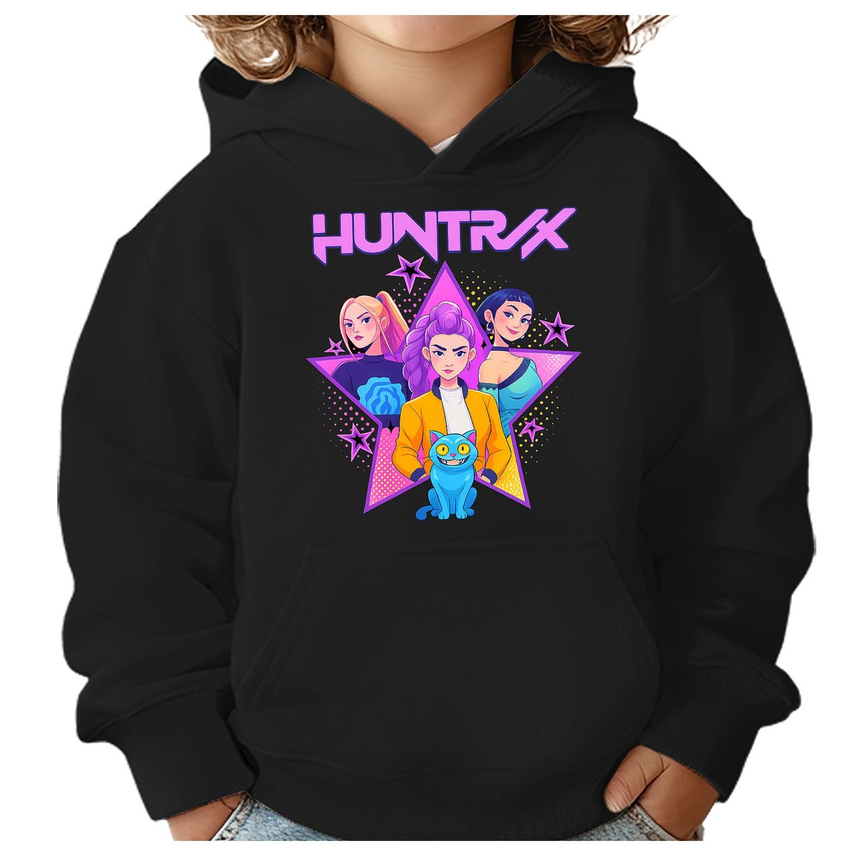 BLUZA DZIECIĘCA KPOP DEMON HUNTERS HUNTRIX 122-128 Z KAPTUREM BAWEŁNIANA