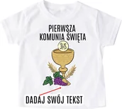 Koszulki dla dziewczynek - Koszulka na komunię, pamiątka pierwsze komunii świętej - miniaturka - grafika 1