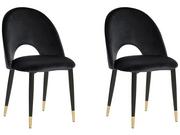 Krzesła - Beliani Zestaw 2 krzeseł do jadalni czarny MAGALIA - miniaturka - grafika 1
