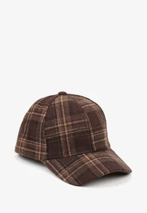 Brązowa Czapka z Daszkiem w Kratkę Venesse - Czapki damskie - miniaturka - grafika 1