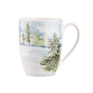 Kubki - Altom Kubek świąteczny baryłka, white christmas, 300 ml, dek. las - miniaturka - grafika 1