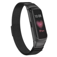 Akcesoria do smartwatchy - Opaska Pasek Bransoleta Milaneseband Samsung Galaxy Fit R370 Czarna - miniaturka - grafika 1