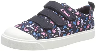 Buty dla dziewczynek - Clarks Dziewczęce sneakersy City Vibe K, Toile Bleu Marine, 22.5 EU Weit - grafika 1