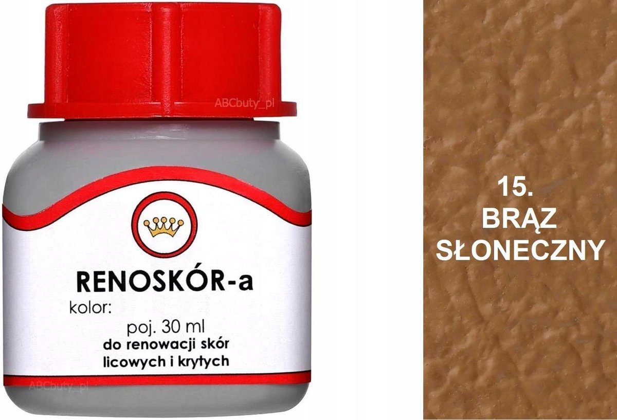 G10-01 BRĄZ SŁONECZNY 15 RENOSKÓR FARBA DO BUTÓW WILBRA DO SKÓRY LAKIER EKO