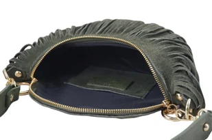 Saszetka nerka damska zamszowa - Zielona - Torebki damskie Saszetka nerka damska zamszowa - Zielona - Torebki damskie - miniaturka - grafika 10