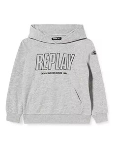 Replay Chłopięca bluza z kapturem, mieszanka bawełny, szara (Grey Melange M02), 6 lat, M02 Grey Melange, 6 lat - Bluzy dla chłopców - miniaturka - grafika 1