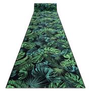Dywany - CHODNIK podgumowany MONSTERA Liście guma zielony 80 cm, 80x1300 cm - miniaturka - grafika 1