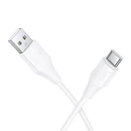Kable USB - Kabel Silikonowy USB A do USB C Hoco 3A 1 m X124 biały - miniaturka - grafika 1