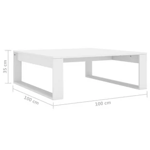 Lumarko Stolik kawowy, biały, 100x100x35 cm, materiał drewnopochodny - Ławy i stoliki kawowe - miniaturka - grafika 8
