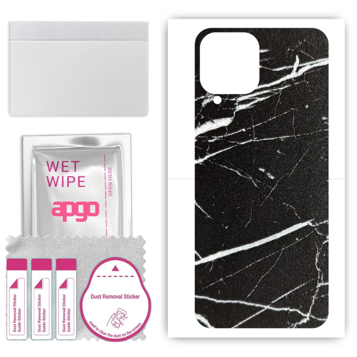 Folia naklejka skórka strukturalna na TYŁ do Samsung Galaxy Quantum 3 - Marmur Ciemny - apgo SKINS