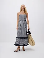 Sukienki - Reserved - Sukienka maxi w paski - granatowy - miniaturka - grafika 1