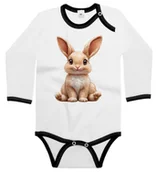Body dla niemowląt - Body dziecięce Słodki Wesoły Beżowy Królik Zając Króliczek Zajączek 98/104 - miniaturka - grafika 1