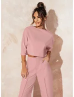 Komplety damskie - Elegancki komplet ze spodniami JASIRA - brudny róż - miniaturka - grafika 1