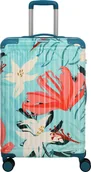 Walizki - Walizka średnia Travelite Cruise Print 67 cm turkusowa lilia - miniaturka - grafika 1